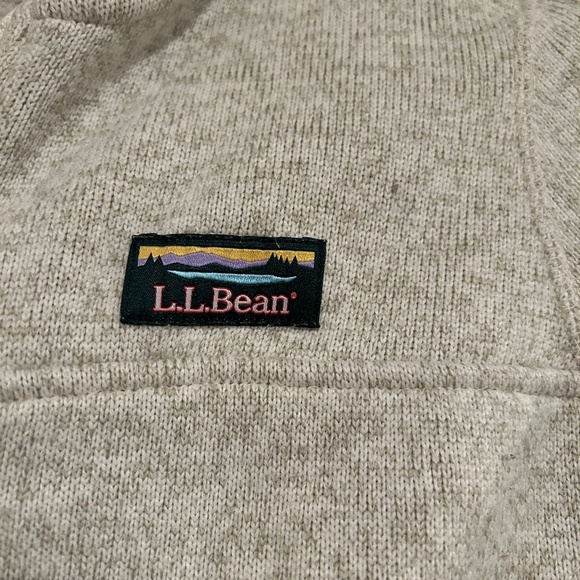 L.L. Bean's Sweater Fleece Full-Zip Hoodie in Cream - Women's Petite Small - Picture 5 of 10